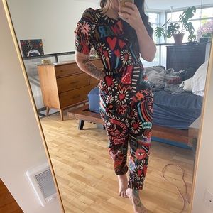 Farm Rio Winter Carnival Velour Jumpsuit NWT